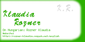 klaudia rozner business card